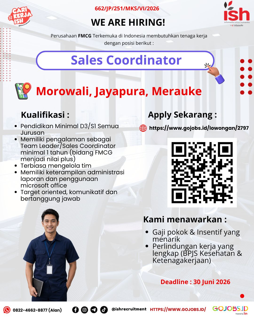 Sales Coordinator - Morowali, Jayapura, Merauke