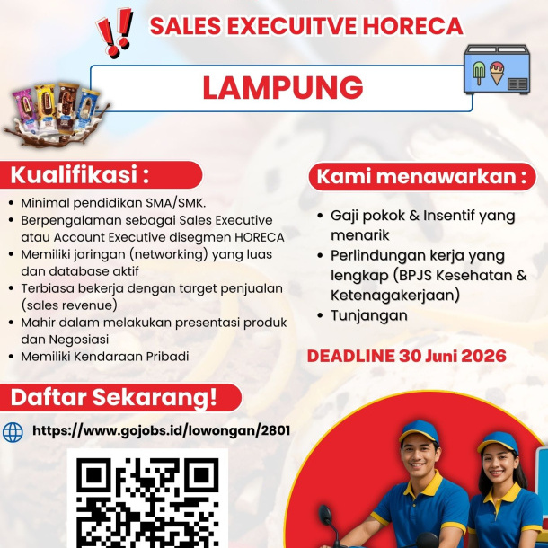 Sales Executive Horeca - Lampung
